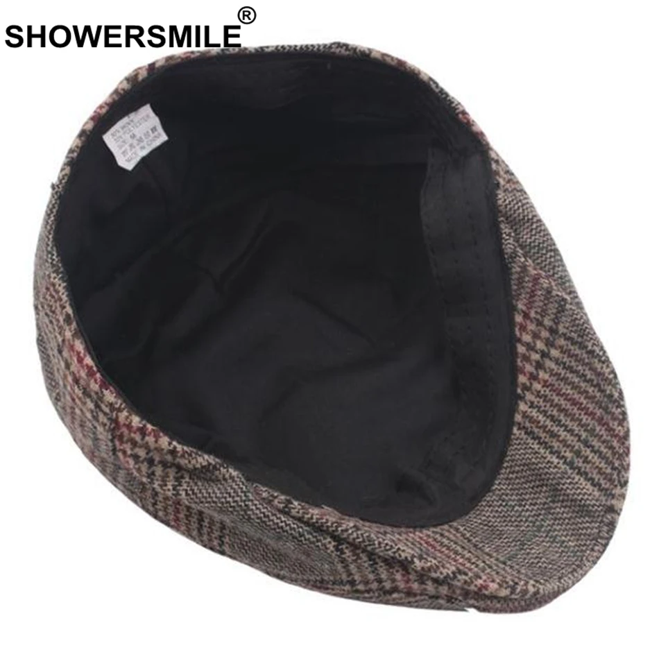 Берет SHOWERSMILE мужской шерстяной в клетку
