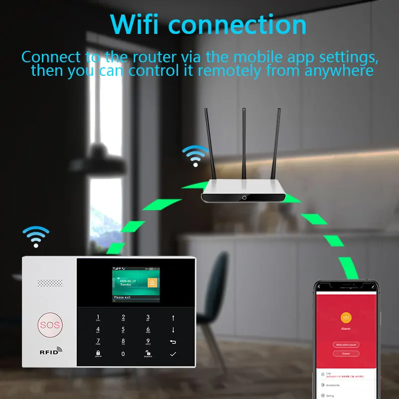 Wireless 433Mhz Wifi Alarm System GSM Tuya App Smart Home Security 2.4 Inch Color Screen Infrared Motion Detector Door Sensor enlarge