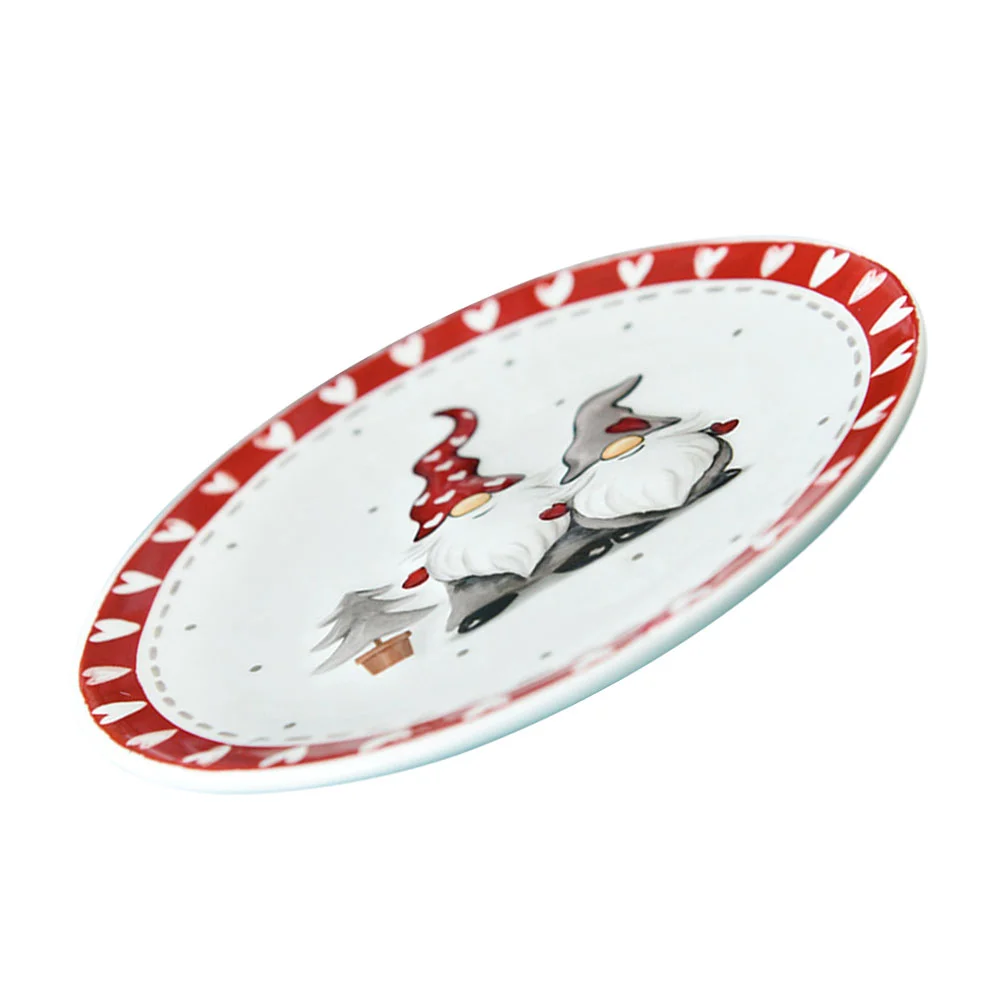 

Christmas Plates Ceramic Plate Platter Serving Fruit Tray Porcelain Dish Dinner Appetizer Dessert Candy Snack Salad Dinnerware