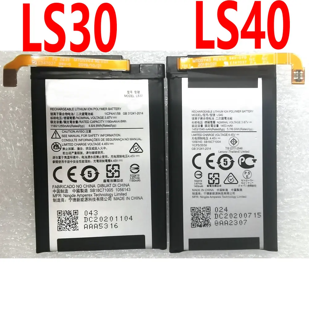 

A Pair LS40 LS30 3.87V Original Replacement Battery For Motorola Moto Razr 5G XT2071-4 JS30 JS40 Mobile Phone
