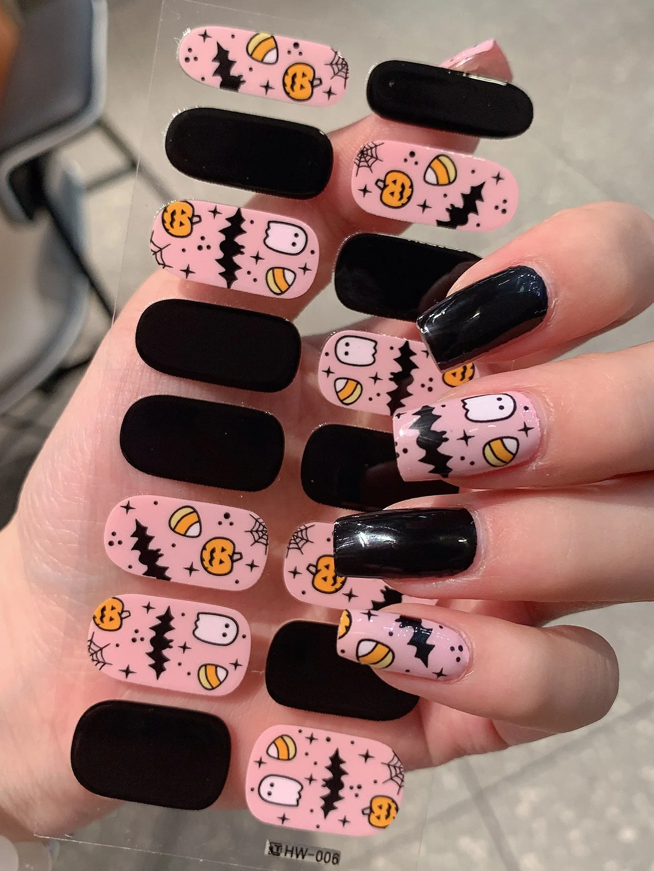 Наклейки для ногтей на Хэллоуин 16 насадок