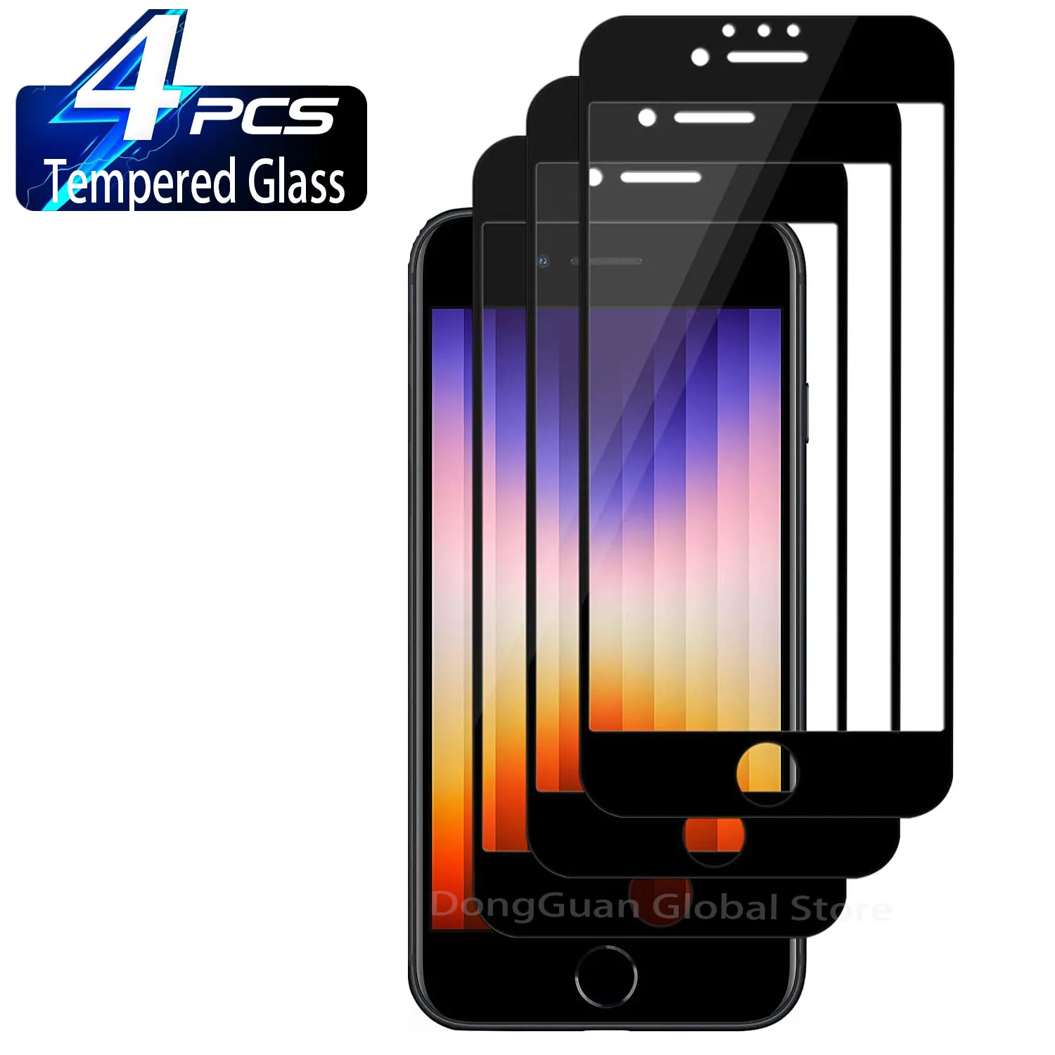 2/4Pcs Tempered Glass For iPhone  6 6S 7 8 Plus SE2022 SE2020 Screen Protector Glass Film
