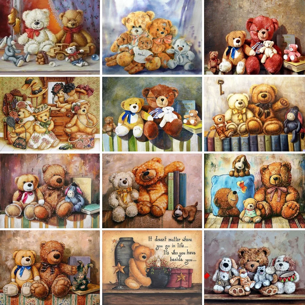 Алмазная живопись мультяшная игрушка мишка тедди полная мозаика Искусство