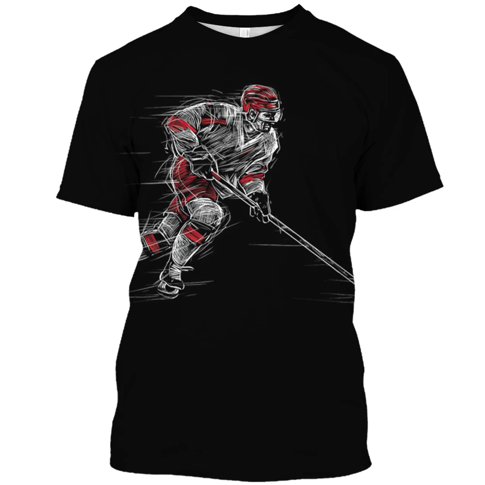 

Men T-Shirt Hockey Sports Print Men'S Short Sleeve Summer Daily Street Statement O-Neck Oversized Tops Tshirt Shirts Clothing