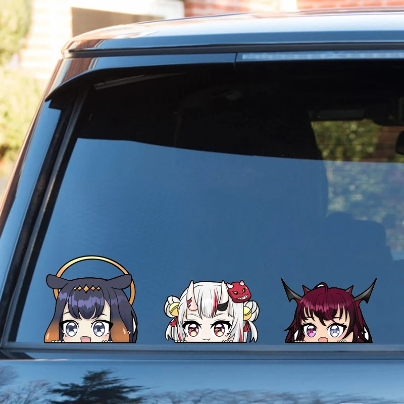 

Cute Hololive Hakos Baelz Peeker Car Stickers Trunk Caravan PVC Vinyl Decal Laptop Sticker Graffiti Waterproof Car Accessoires