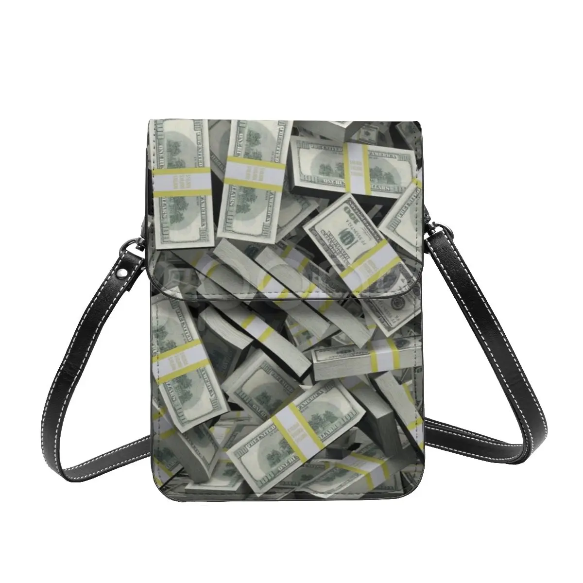 

Cheddar Unmarked Bills Dollar Shoulder Bag American Currency Female Bulk Mobile Phone Bag Retro Leather Shopping Bags