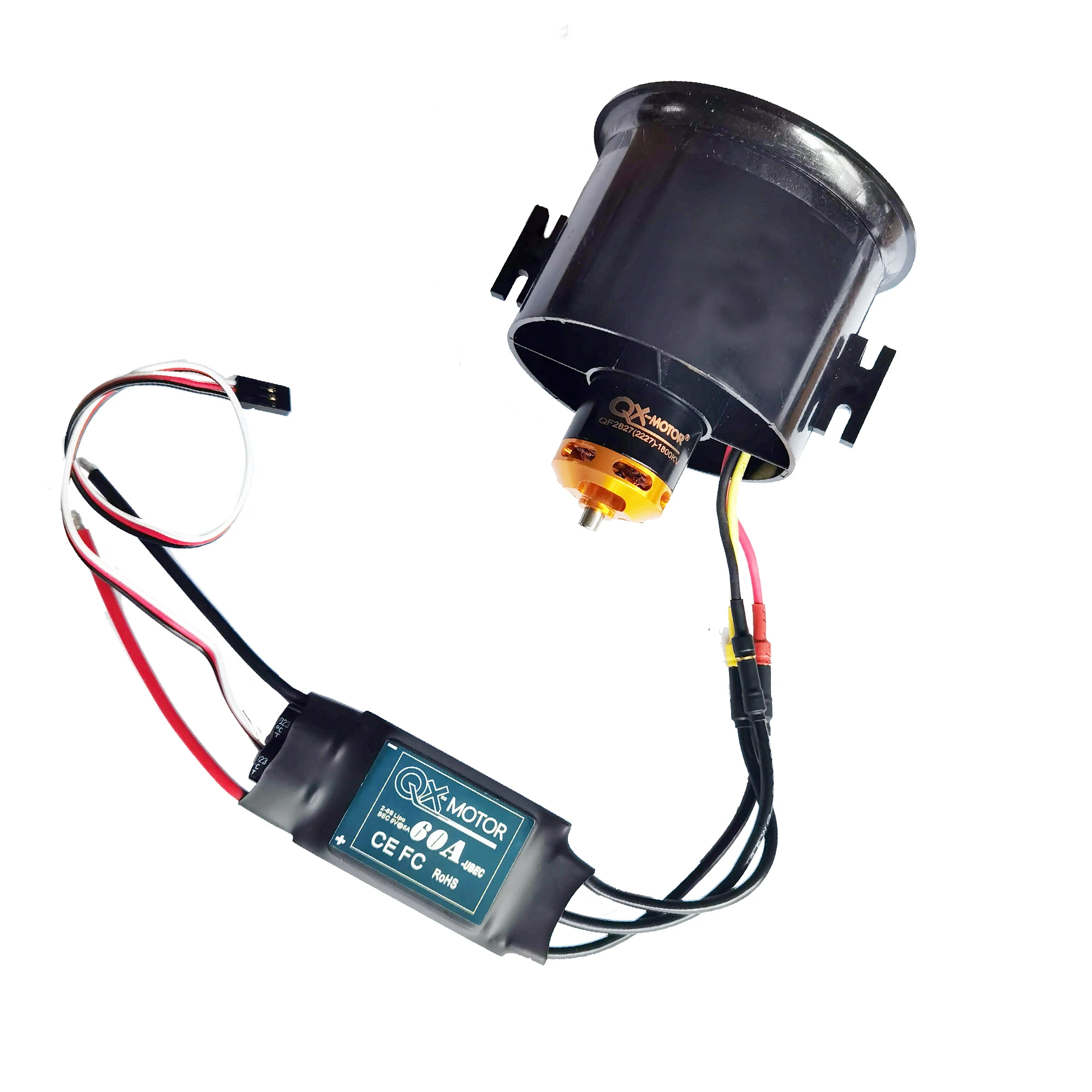 Qx-MOTOR EDF 70MM ducted fan 12 blade brushless motor QF2827 2600KV/1800KV motor 60A 80A esc model aircraft accessories