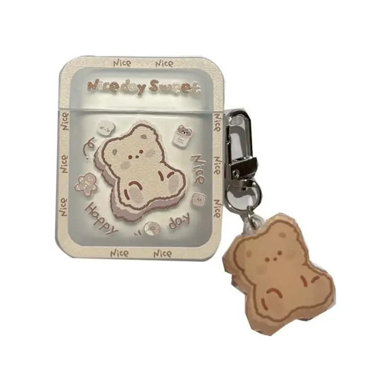 Protective Case For Airpods1/2/3/pro Cartoon Bear Anti-scrach Anti-fall Skin-friendly Waterproof with Pendant Earphone Accessory images - 6
