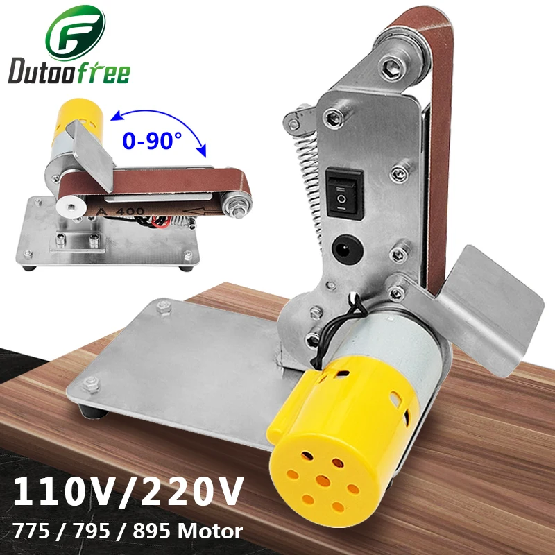775/795/895 Motor Mini Electric Belt Sander Multifunctional Grinder Disc Grinder DIY Polishing Grinding Machine With Accessories