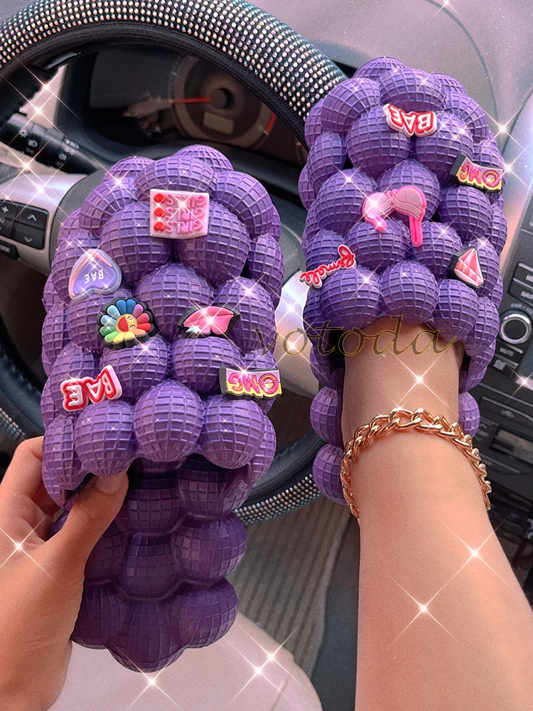 2022 новые летние женские массажные тапочки модные сланцы Стразы с цепочкой