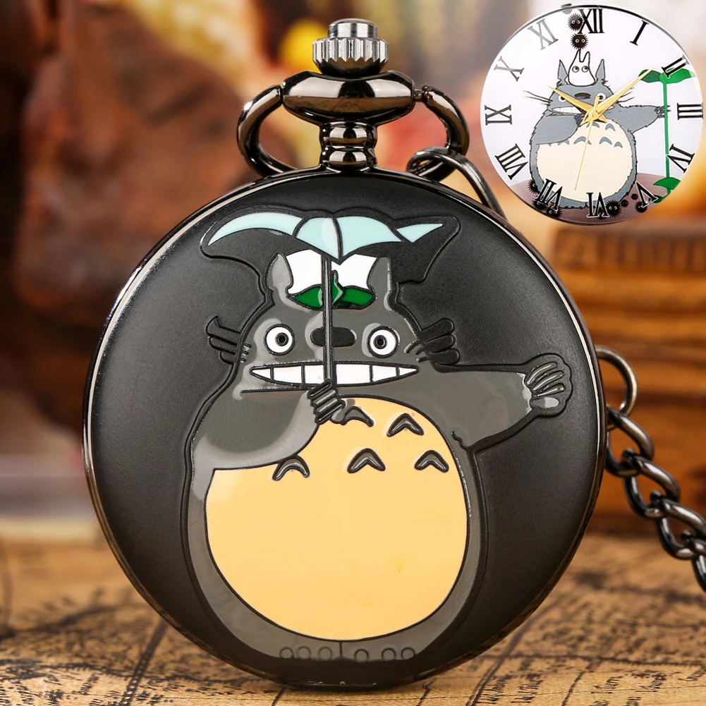 

Черная кожа, популярные аниме узоры, циферблат с римскими цифрами, изысканные кварцевые Подвесные часы, подарки на день рождения для дам