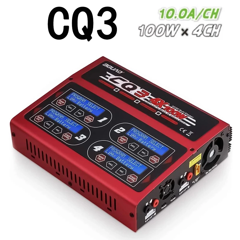 BGUAD CQ3 100W 10A 1-6S AC100-240V DC11.0V-18.0V Балансировочное Зарядное Устройство с Адаптерной Платой JST_XH для Батарей LiPo LiFe NiMH NiCd.