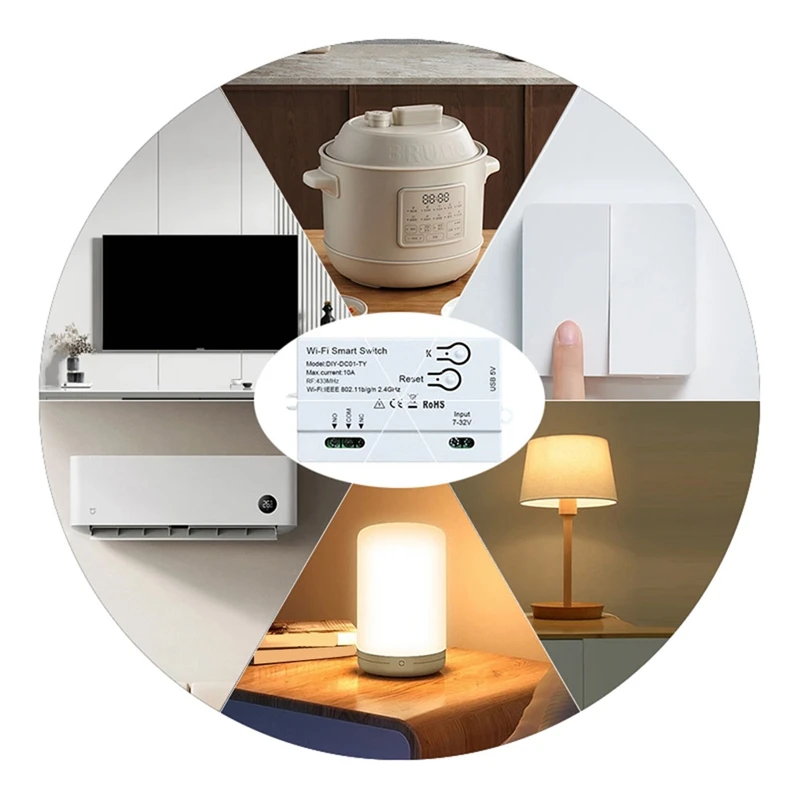 Умный выключатель Tuya с таймером 1 канал 7-32 В USB 5 2 4 ГГц