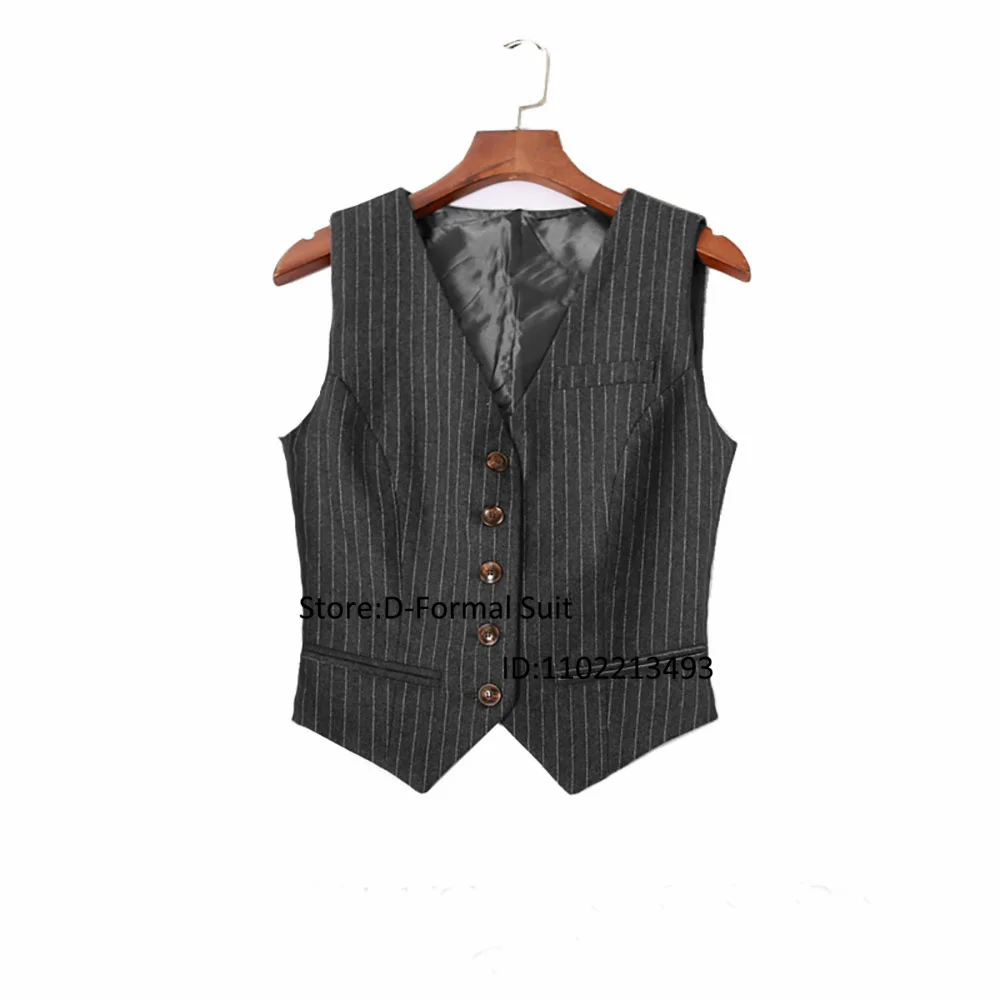

Women's Striped Suit Vest V-neck Single Breasted Slim Fit Sleeveless Jacket Winter Traf Official Store Zevity Trf New Outerwear