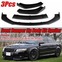 universal car front bumper splitter lip diffuser spoiler protector cover for audi a4 s4 rs4 8e b6 a3 a5 a6 a7 q3 q5 rs5 rs7 s3