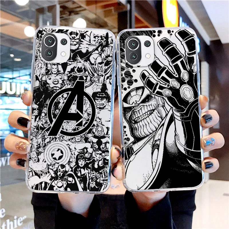 

Marvel Anime Superhero For Xiaomi 13 Lite 12T 12S 12 11 Ultra 11T 10T 9 Pro 5G Transparent Phone Case Cover
