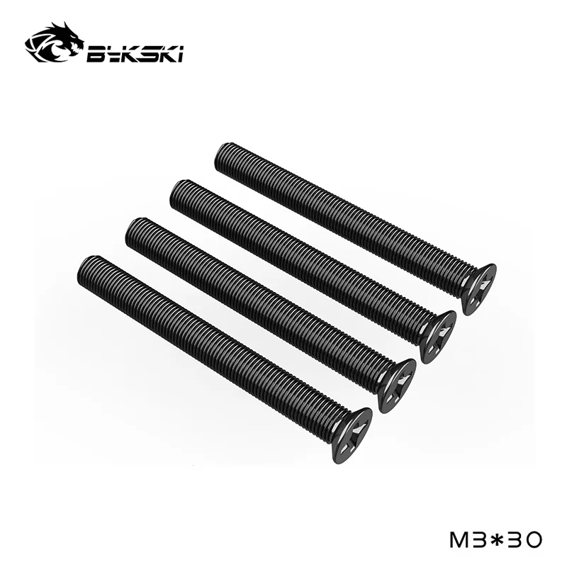 

4pcs Bykski Water Cooling Radiator Screws,Cooler Fan Install Screw,M3X35,M3X30,M3X6,Black