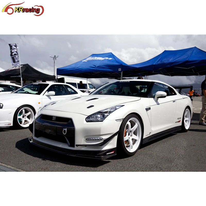 HKS KANSAI стиль углеродное волокно передний бампер для Nissan GTR R35 2008-2016
