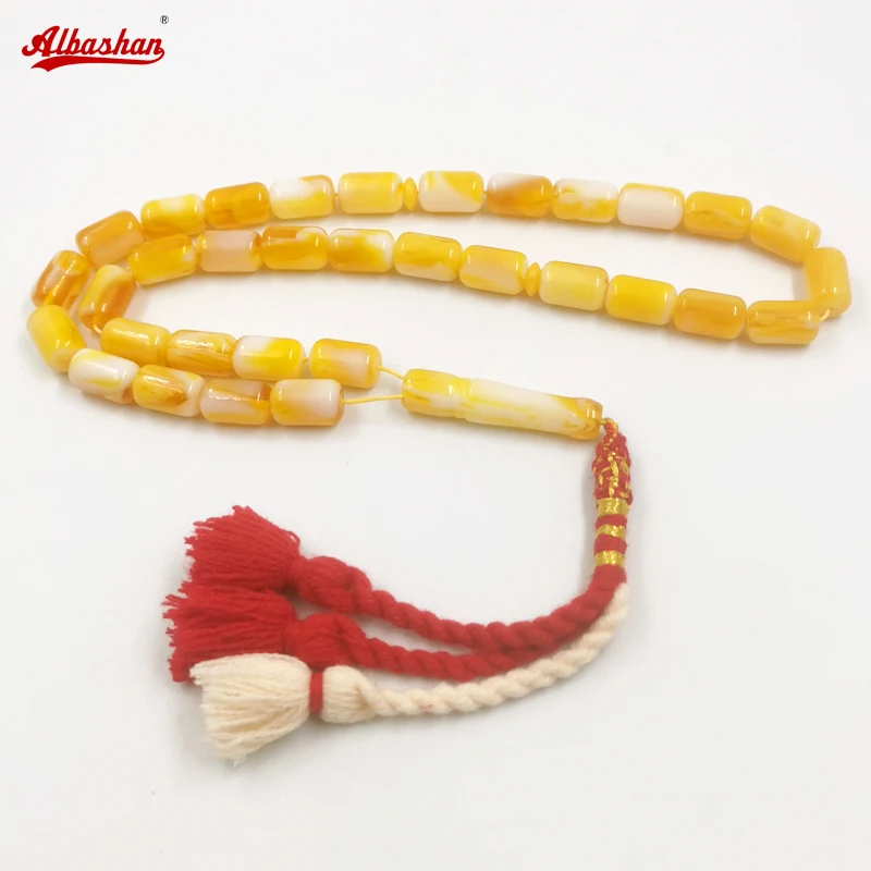

Мусульманские молитвенные бусины Tasbih Mistak из смолы, турецкие кисточки ручной работы, мусульманские подарки, Арабский Браслет misbaha с 33 бусинами