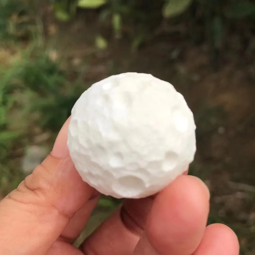 

3cm Natural White Marble , Jopelli Stone, Crystal Rock, Moon-Shaped Ball, Walking Planet, Geological Gem And Mineral Collection