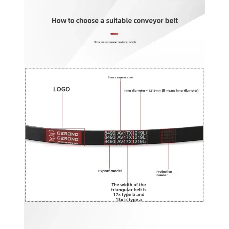 Toothed V-belt 17XB type 914/864 with teeth automotive industrial drive micro-tiller belt B17X600 610 630 660 686 700Li