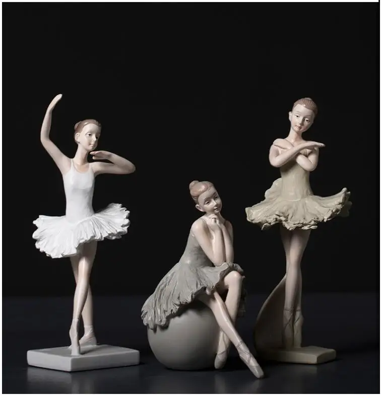 

Simple Modern Resin Ballet Dancer Girl Statues Ornaments Home Livingroom Furnishing Crafts Office Desktop Figurines Decoration