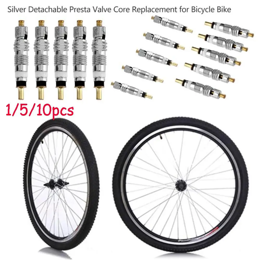

1/5/10 pcs New Tool Accessories Spare Replacement Silver Detachable Presta valve Core Bike Tire Tyre French Air Pump