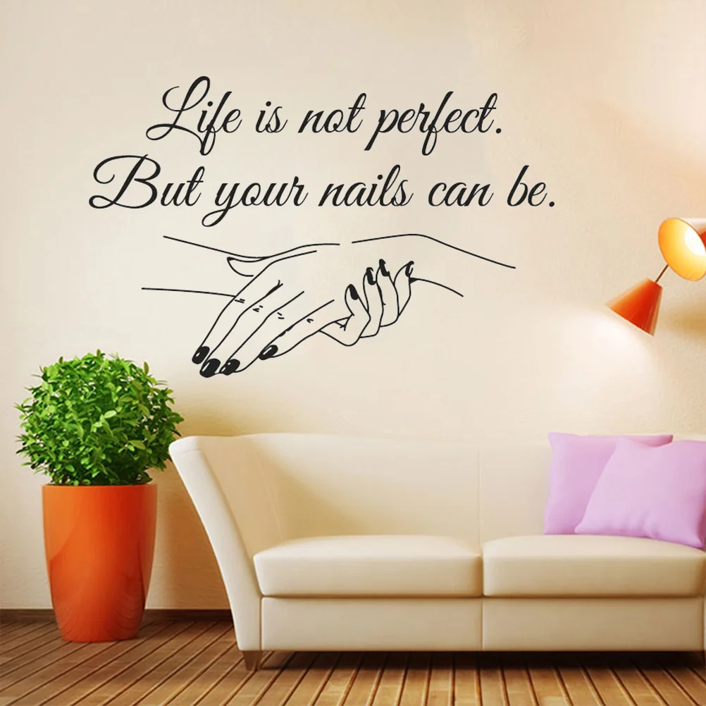 

Жизнь не идеальна, но ваши ногти могут быть виниловыми наклейками на стену, креативные наклейки на стену, съемная художественная бумага для ...