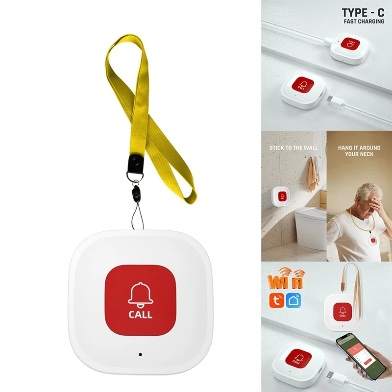 Умная кнопка вызова SOS Wi-Fi Tuya беспроводной пейджер для ухода за детьми передатчик