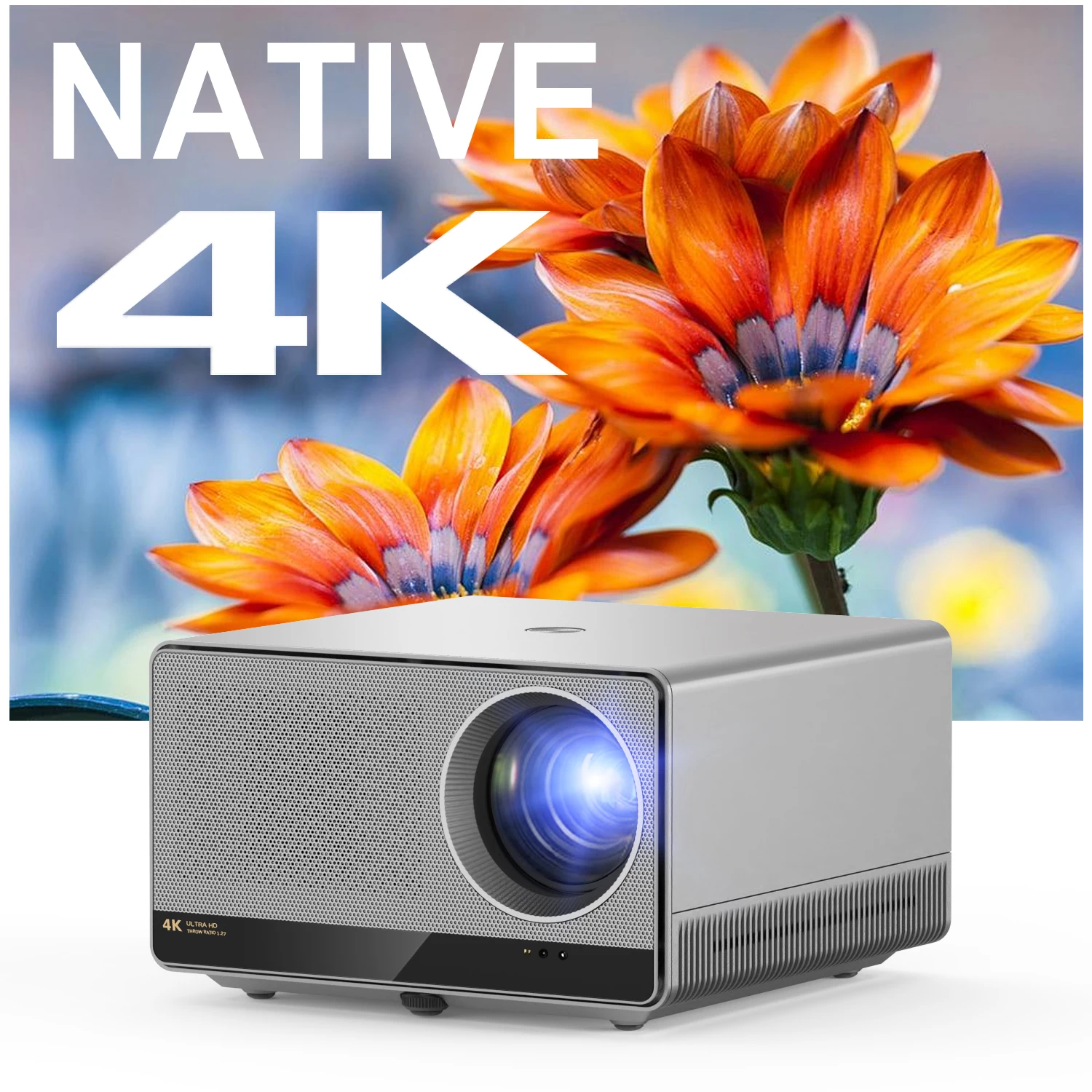 Фото Проектор U1 с разрешением 4K (3840x2160P), Android 11/12, автофокус, LED LCD, смарт-проектор для домашнего кинотеатра №1