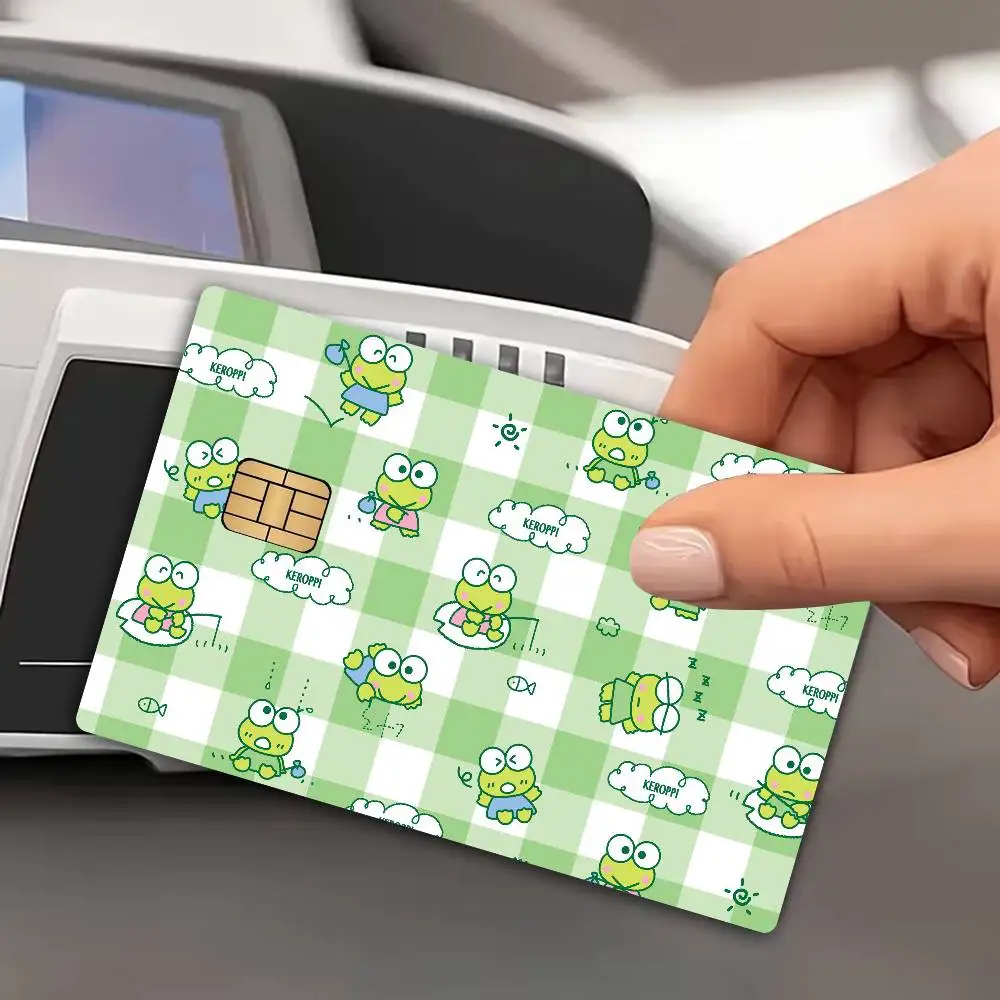 Фото Мультяшные наклейки K-KeroppiS для банковских и транспортных карт, водонепроницаемые, защита от царапин, подарок для женщин №5