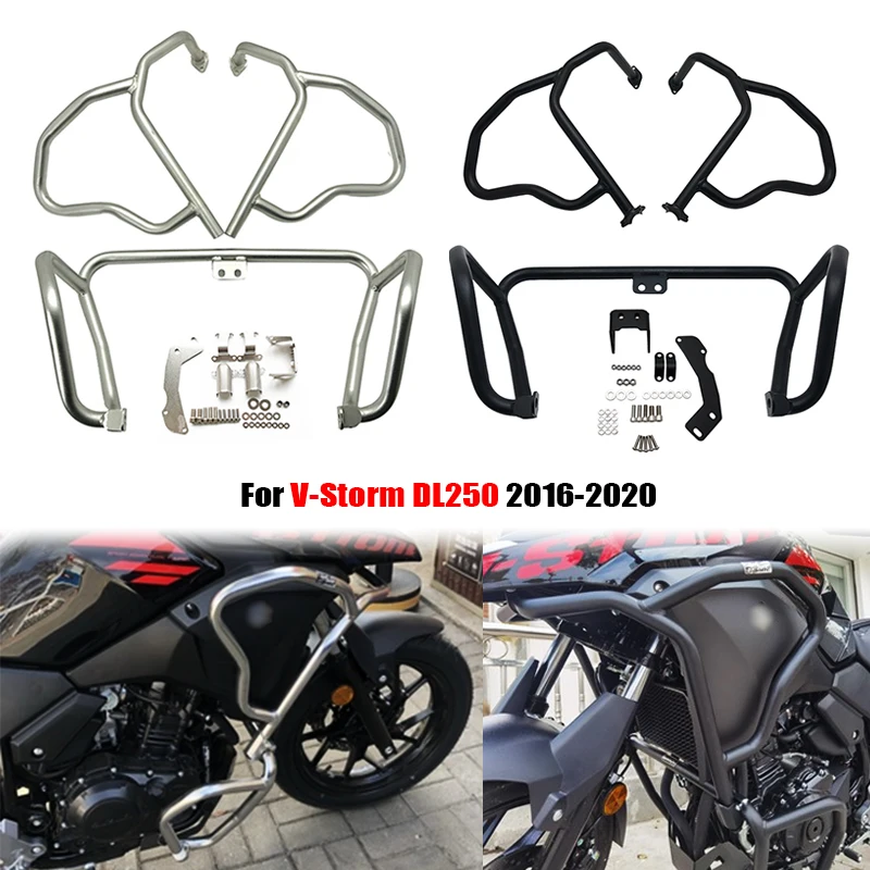 

For Suzuki V-Storm DL250 VStorm DL 250 2016-2020 Bumper Upper&Lower Engine Guard Highway Freeway Crash Bar Fuel Tank Protector