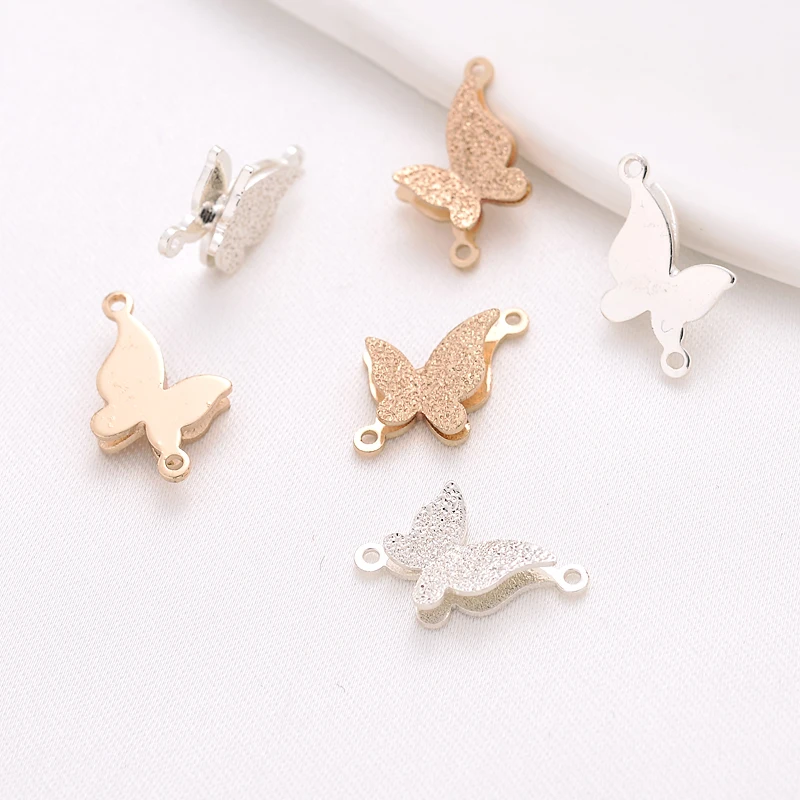 

12PCS 14k Gold Plated Mini Butterfly Pendant Connector Charms for Jewelry Making DIY Supplies Handmade Brass Accessories