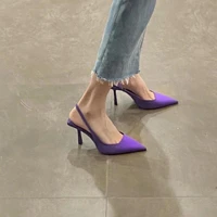 2022 women singbacks sandals female sexy high heel ladies pointed toe shoes woman summer fashion elastic band sandalias