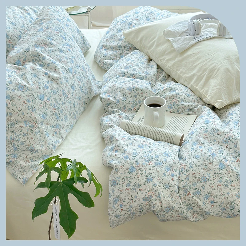 

2023 Amazing Hot Sales High Quality Bedding Set Washed Cotton Duvet Cover Bedspread Quilt cover set Simple Fashion Duvet cover