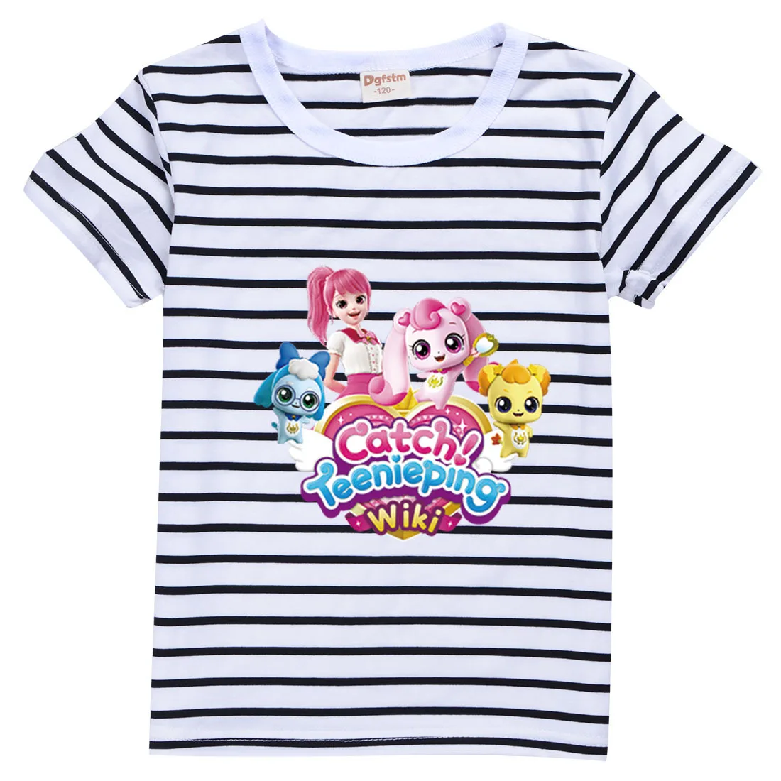 

Лидер продаж, кавайная хлопковая детская футболка Catch Teenieping, детская одежда, повседневные рубашки, футболки унисекс с коротким рукавом, топы для мальчиков и девочек