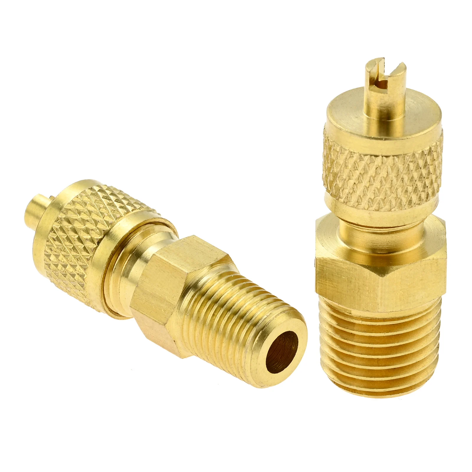Фото 1/4 SAE штекер на 1/8NPT Женская резьба Стандартный соединитель шланга фитинги с сердечником клапана для охлаждения кондиционера №2