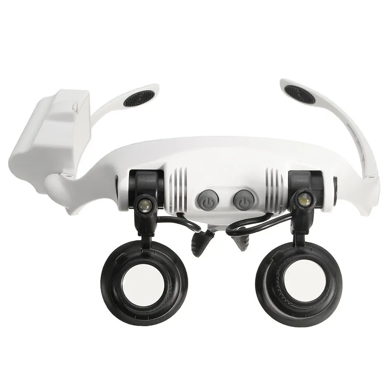 

Увеличительное стекло 10X 15X 20X 25X со светодиодной подсветкой, двойные очки, лупа, линза, ювелирные изделия, ремонт часов, измерение с 8 линзами, ...