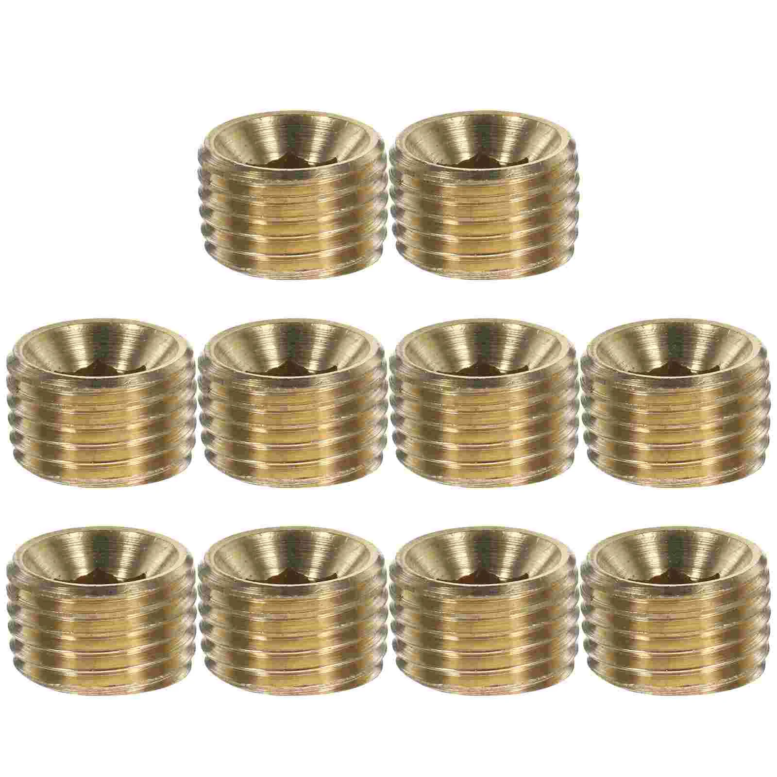 

10pcs Brass Pipe End Brass Pipe Fitting Internal Hex Thread 1/4 Inch Pipe Fitting