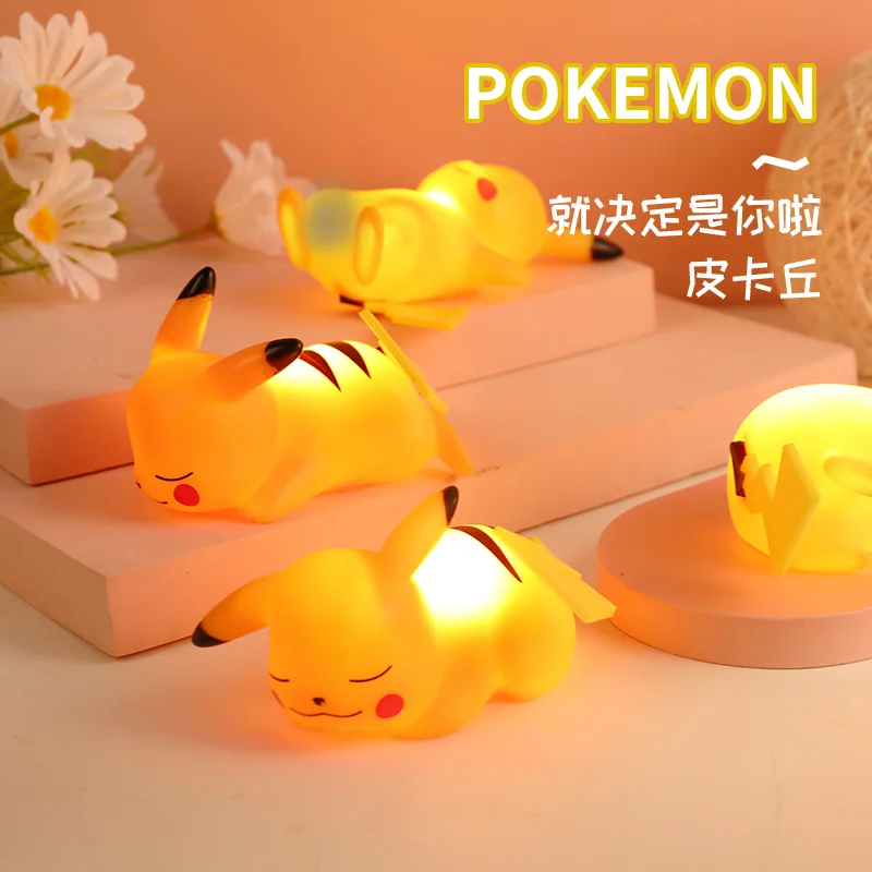 

Anime Kawaii Pokemon Pikachu Night Light Cute Anime Soft Light Bedroom Bedside LED Light Room Decoration Kids Toys Gift