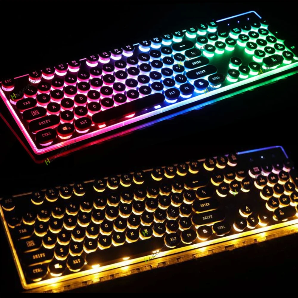 Игровая клавиатура с RGB-подсветкой проводная USB-клавиатура в стиле панк