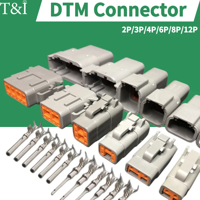 

10/50/100 Sets Deutsch DTM/DT/DTP/DTF Automobile Connector Plug&Socket Male&Female Terminal DTM04-2/3/4/6/8/12 DTM06-2/3/4/6/8S