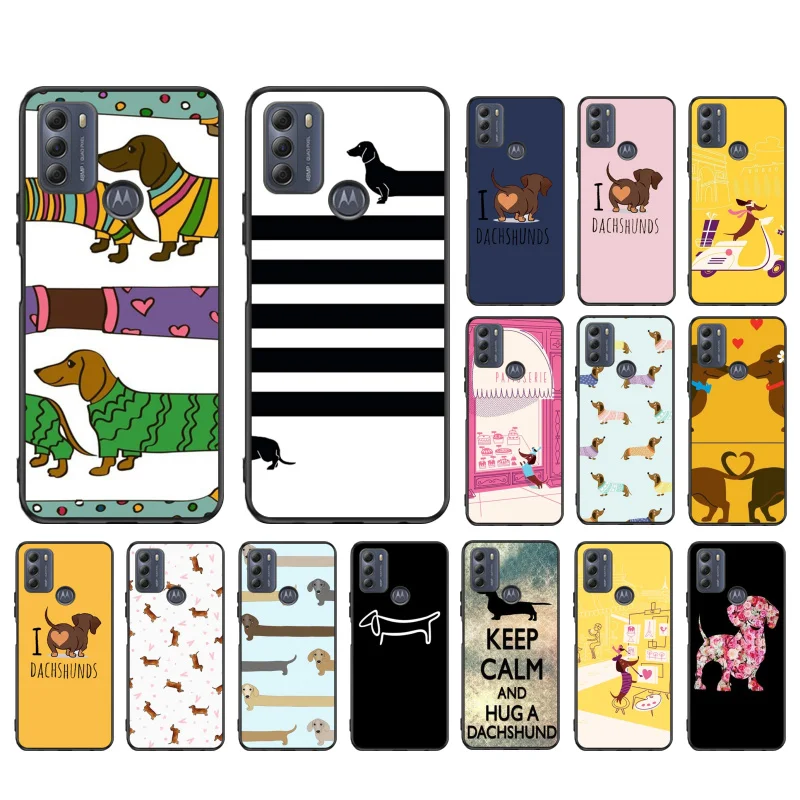 

Cute cartoon Dachshund dog Phone Case for Motorola Moto G 5G G50 G30 G10 G60 G Pure G Stylus G40 Fusion G Play G Power