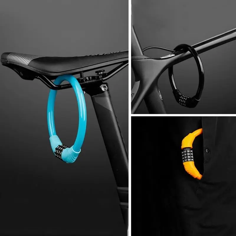 

Bicycle Lock Anti-theft 4Digit Password Mountain Road Bike Safety Lock Portable Chain Number Lock Motorcycle Combination Padlock