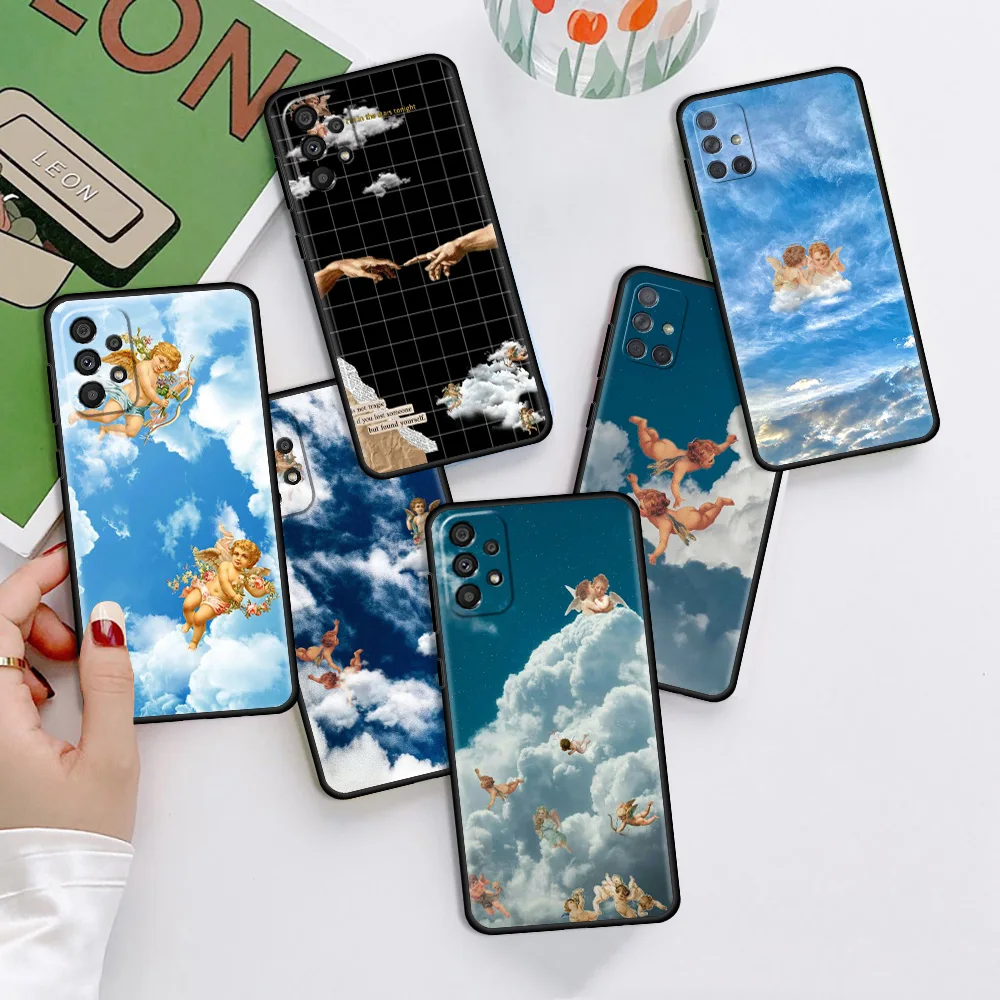 

Angel Baby Case For Samsung Galaxy A50 A10 A70 A30 A20e A40 M31 M30s A10s A20s M22 F64 F42 5G Black Soft Phone Coque