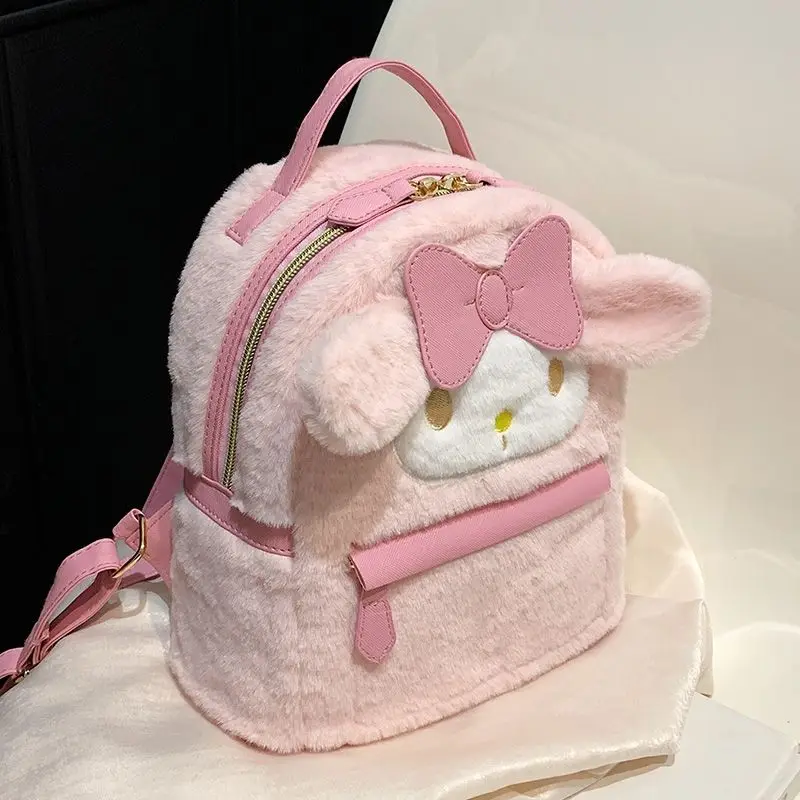 

My Melody Japanese Cartoon Kawaii Sanrio Anime Plush Backpack Sweet Cute Cinnamoroll Girly Heart Bag Lovely Gifts for Girls