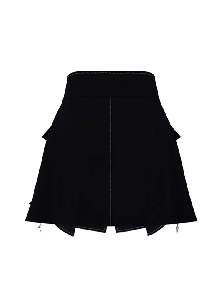 Мини-юбка женская трапециевидная с завышенной талией в готическом стиле |