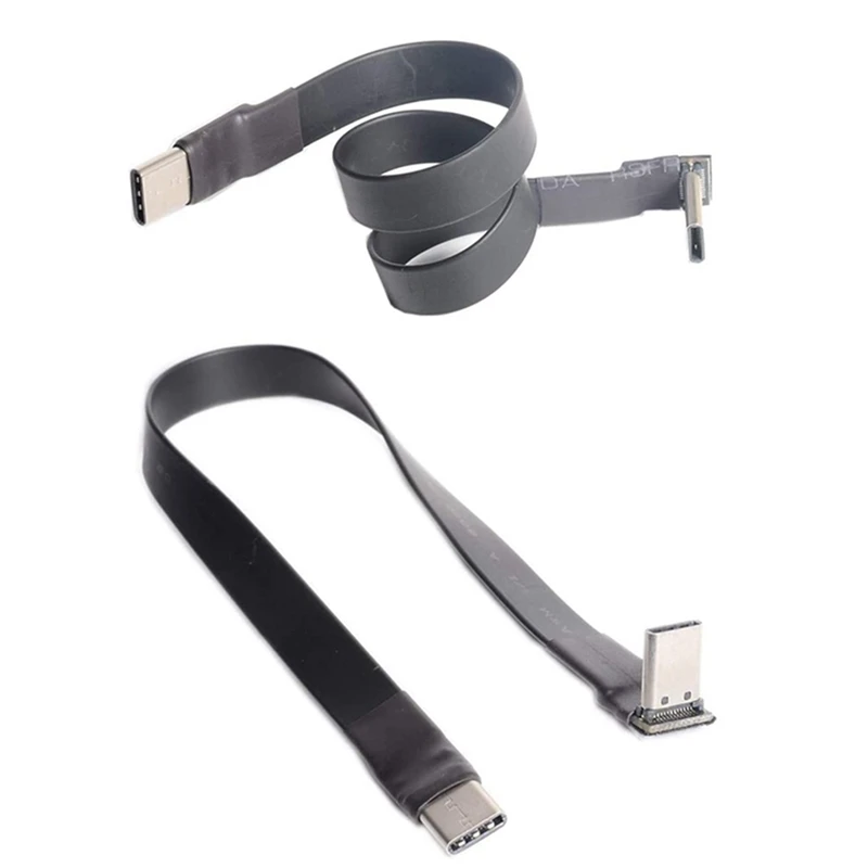 

MOOL 2Pcs USB 3.1 Type C To Type C Extension Cable Adapter FPC FPV Ribbon Flat USB C Cable 3A 10Gbps Shielding, 20Cm & 30Cm