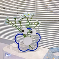 nordic acrylic vase cute bear flower vase geometric art living room decoration flower decoration bottle