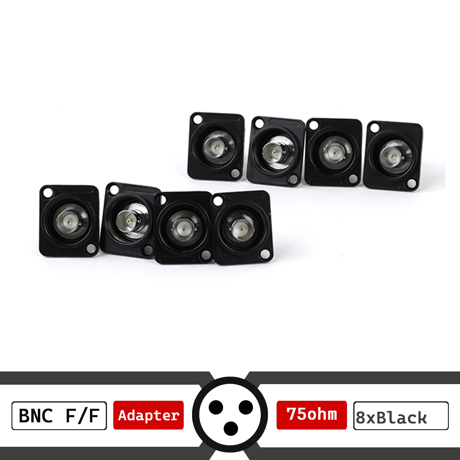 

Перемычка для шкафа BNC, патч-панель 1U, 8-контактный канал, вилка BNC «папа-папа», RF-коаксиальная перемычка с косичкой, адаптер 75 Ом, кабель RG58